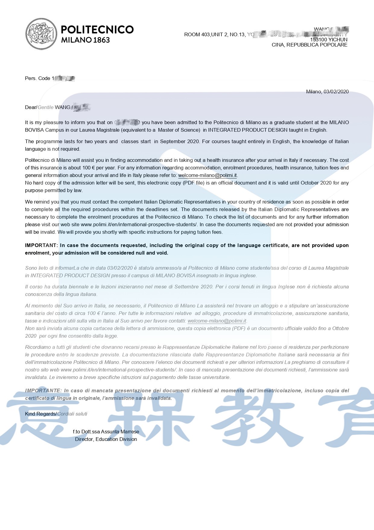 2020.4.2王辅君米兰理工大学集成产品设计研究生专业录取通知书Application_page-0001_副本_副本_副本.jpg